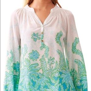 White, Blue & Green Lilly Pulitzer Elsa Top M